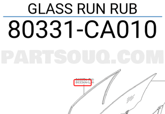 Nissan 80331CA010 GLASS RUN RUB