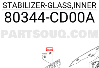 Nissan 80344CD00A STABILIZER-GLASS,INNER