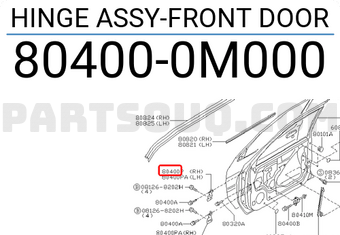Nissan 804000M000 HINGE ASSY-FRONT DOOR
