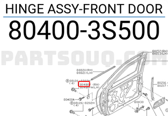 Nissan 804003S500 HINGE ASSY-FRONT DOOR