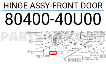 Nissan 8040040U00 HINGE ASSY-FRONT DOOR