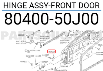 Nissan 8040050J00 HINGE ASSY-FRONT DOOR