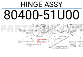 Nissan 8040051U00 HINGE ASSY