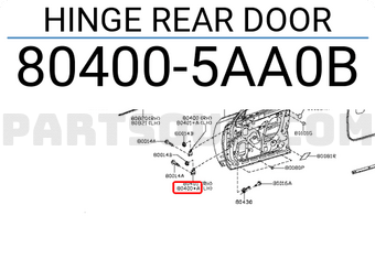 Nissan 804005AA0B HINGE REAR DOOR