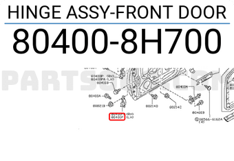 Nissan 804008H700 HINGE ASSY-FRONT DOOR