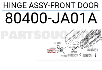 Nissan 80400JA01A HINGE ASSY-FRONT DOOR