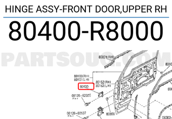 Nissan 80400R8000 HINGE ASSY-FRONT DOOR,UPPER RH