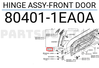 Nissan 804011EA0A HINGE ASSY-FRONT DOOR