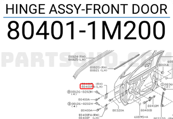 Nissan 804011M200 HINGE ASSY-FRONT DOOR