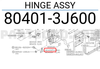 Nissan 804013J600 HINGE ASSY