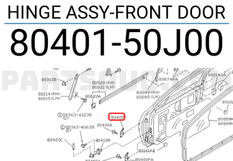 Nissan 8040150J00 HINGE ASSY-FRONT DOOR