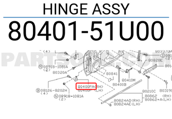 Nissan 8040151U00 HINGE ASSY