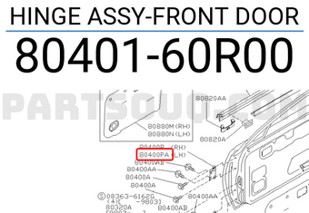 Nissan 8040160R00 HINGE ASSY-FRONT DOOR
