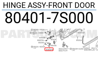 Nissan 804017S000 HINGE ASSY-FRONT DOOR