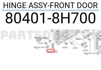 Nissan 804018H700 HINGE ASSY-FRONT DOOR