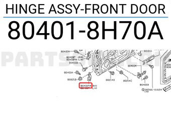 Nissan 804018H70A HINGE ASSY-FRONT DOOR