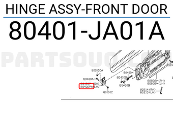 Nissan 80401JA01A HINGE ASSY-FRONT DOOR