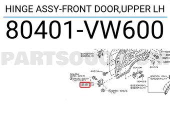 Nissan 80401VW600 HINGE ASSY-FRONT DOOR,UPPER LH