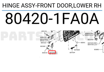 Nissan 804201FA0A HINGE ASSY-FRONT DOOR,LOWER RH