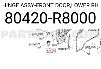 Nissan 80420R8000 HINGE ASSY-FRONT DOOR,LOWER RH