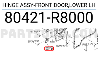 Nissan 80421R8000 HINGE ASSY-FRONT DOOR,LOWER LH