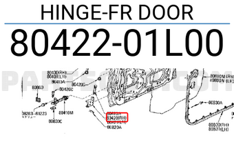 Nissan 8042201L00 HINGE-FR DOOR