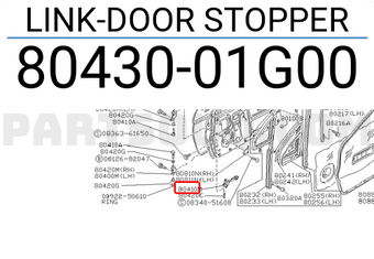 Nissan 8043001G00 LINK-DOOR STOPPER