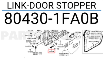 Nissan 804301FA0B LINK-DOOR STOPPER