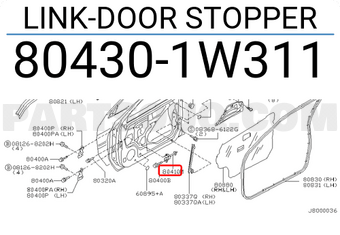 Nissan 804301W311 LINK-DOOR STOPPER