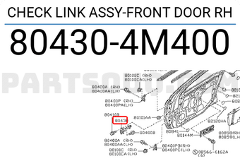 Nissan 804304M400 CHECK LINK ASSY-FRONT DOOR RH