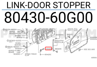 Nissan 8043060G00 LINK-DOOR STOPPER