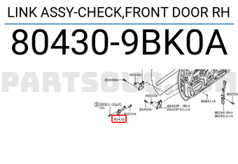 Nissan 804309BK0A LINK ASSY-CHECK,FRONT DOOR RH