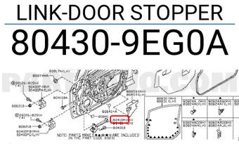 Nissan 804309EG0A LINK-DOOR STOPPER