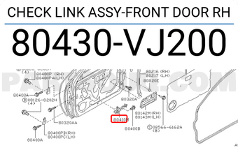 Nissan 80430VJ200 CHECK LINK ASSY-FRONT DOOR RH