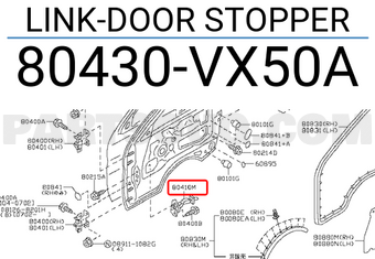 Nissan 80430VX50A LINK-DOOR STOPPER