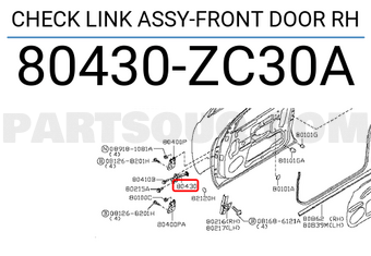 Nissan 80430ZC30A CHECK LINK ASSY-FRONT DOOR RH