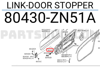 Nissan 80430ZN51A LINK-DOOR STOPPER