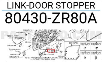 Nissan 80430ZR80A LINK-DOOR STOPPER