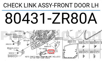Nissan 80431ZR80A CHECK LINK ASSY-FRONT DOOR LH