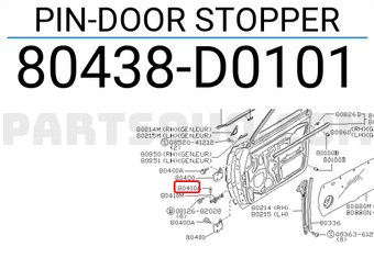 Nissan 80438D0101 PIN-DOOR STOPPER