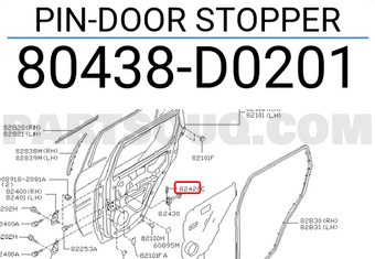 Nissan 80438D0201 PIN-DOOR STOPPER