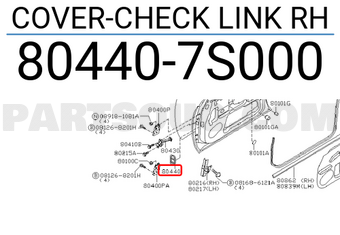 Nissan 804407S000 COVER-CHECK LINK RH