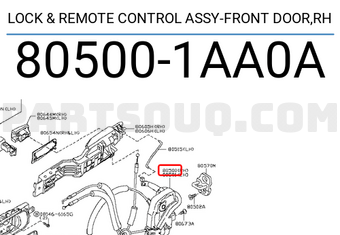 Nissan 805001AA0A LOCK & REMOTE CONTROL ASSY-FRONT DOOR,RH