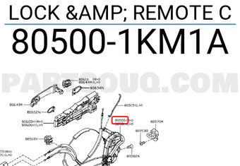 Nissan 805001KM1A LOCK & REMOTE C