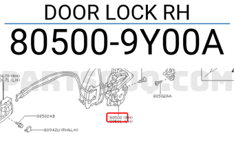Nissan 805009Y00A DOOR LOCK RH