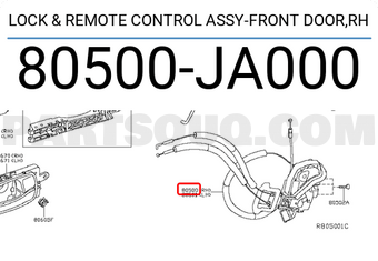 Nissan 80500JA000 LOCK & REMOTE CONTROL ASSY-FRONT DOOR,RH