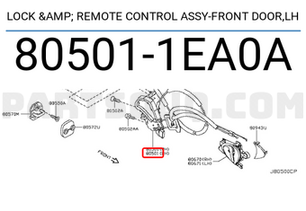 Nissan 805011EA0A LOCK & REMOTE CONTROL ASSY-FRONT DOOR,LH