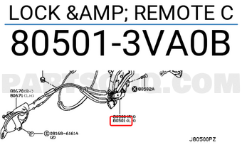 Nissan 805013VA0B LOCK & REMOTE C