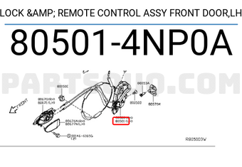 Nissan 805014NP0A LOCK & REMOTE CONTROL ASSY FRONT DOOR,LH