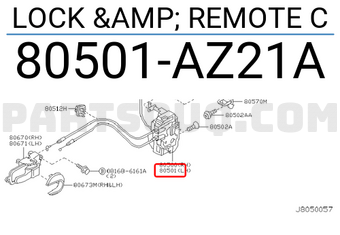 Nissan 80501AZ21A LOCK & REMOTE C